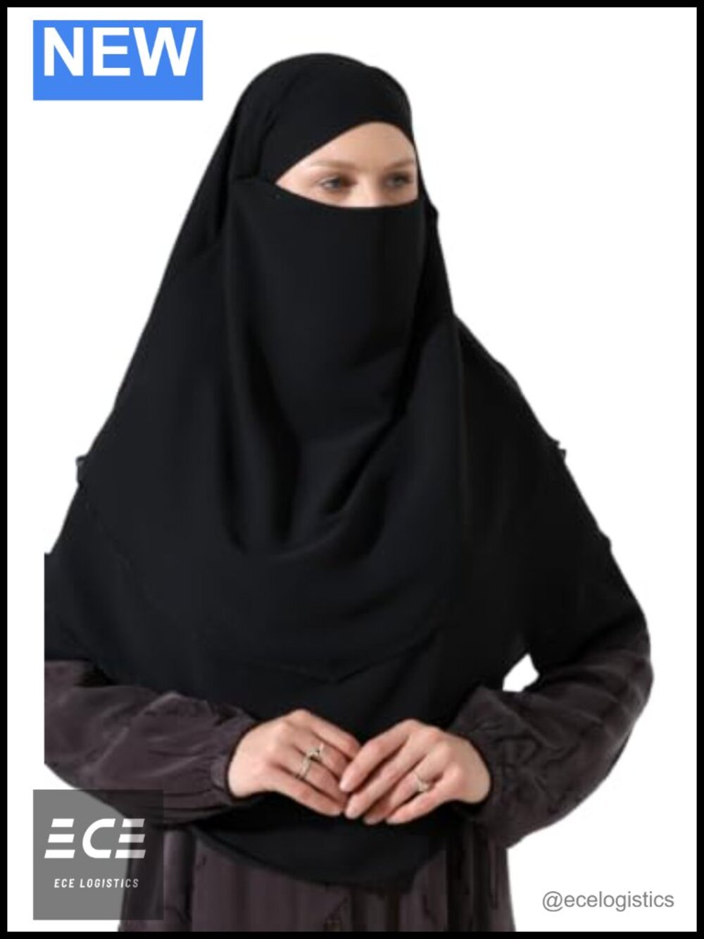 Women's Instant Hijab with Niqab Soft Chiffon Khimar Scarf Islamic Modest Wear